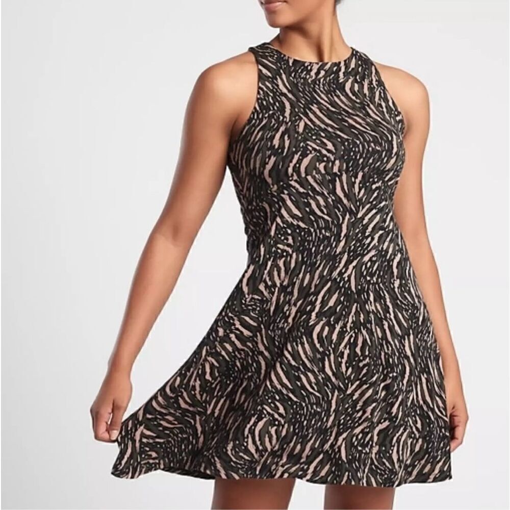 Athleta ABSTRACTION BLACK SLEEVELESS SANTORINI THERA DRESS